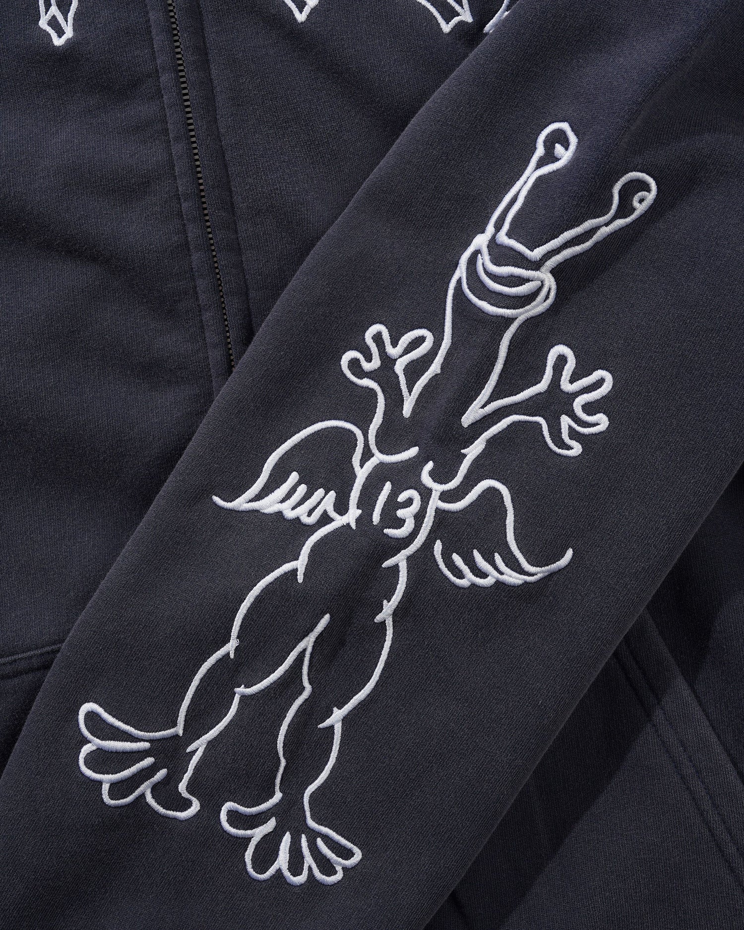 Thirteen Zip-Thru Hood, Washed Navy