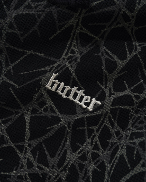 Butter Goods Thorn Camo Waffle Zip-Thru Hood, Black