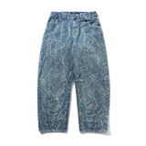 Thorn Camo Wide Cut Denim Jeans, Washed Indigo