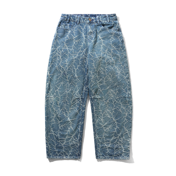 Butter Goods Thorn Camo Wide Cut Denim Jeans, Washed Indigo