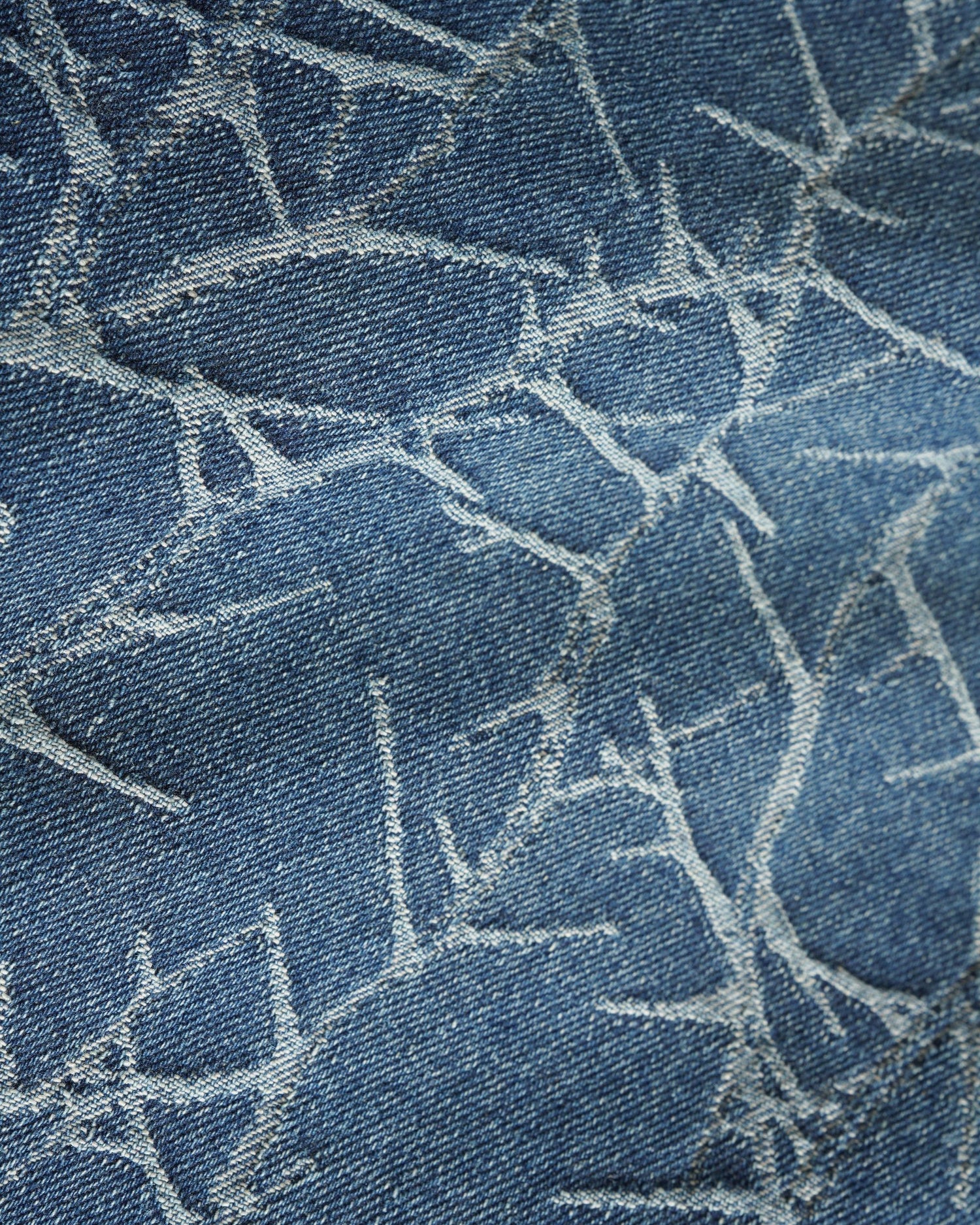 Thorn Camo Wide Cut Denim Jeans, Washed Indigo