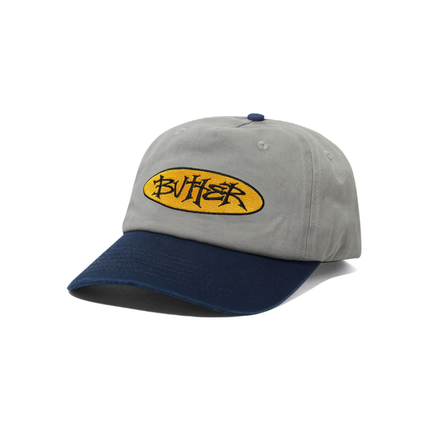 Butter Goods Tide 5 Panel Cap, Washed Grey / Navy