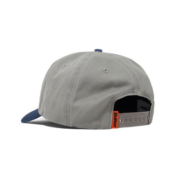 Butter Goods Tide 5 Panel Cap, Washed Grey / Navy