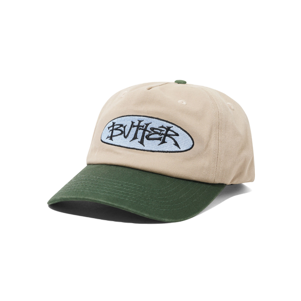 Butter Goods Tide 5 Panel Cap, Washed Tan / Seaweed