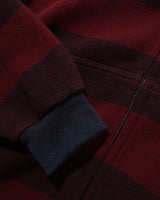 Tide Waffle Zip-Thru Hood, Red Stripe