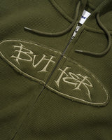Tide Waffle Zip-Thru Hood, Washed Army