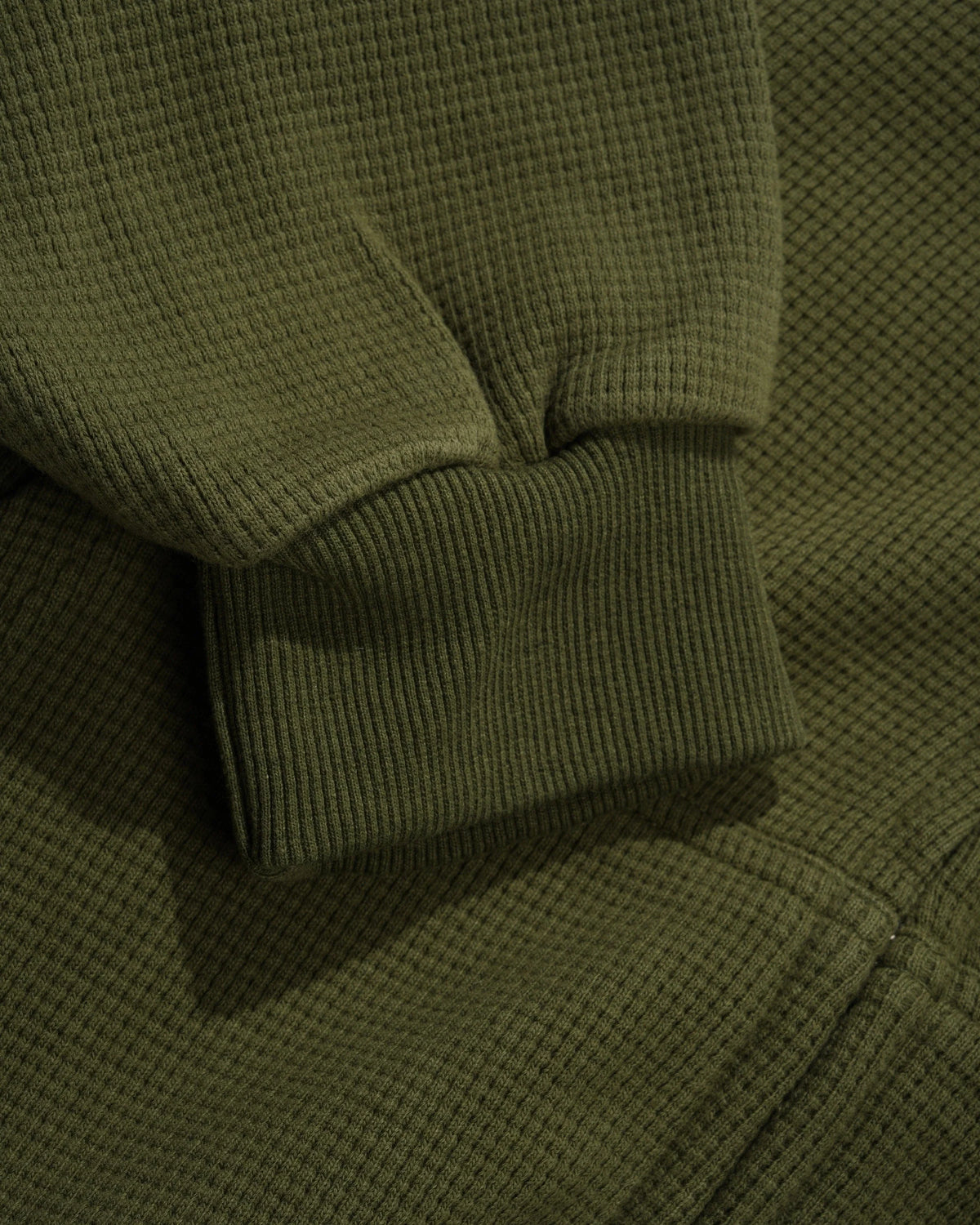 Tide Waffle Zip-Thru Hood, Washed Army