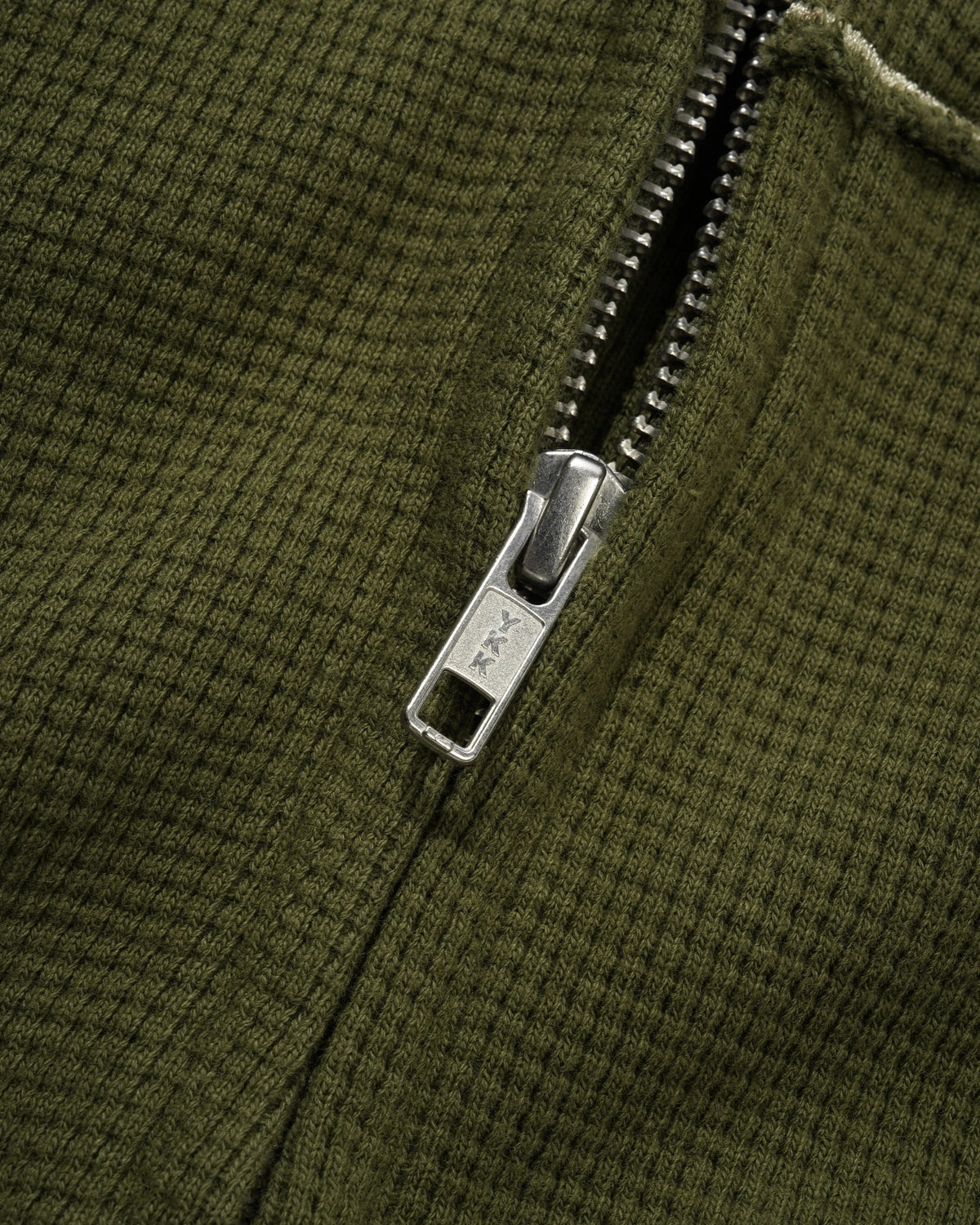 Tide Waffle Zip-Thru Hood, Washed Army