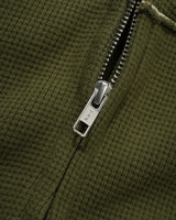 Tide Waffle Zip-Thru Hood, Washed Army