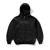 Tide Waffle Zip-Thru Hood, Washed Black
