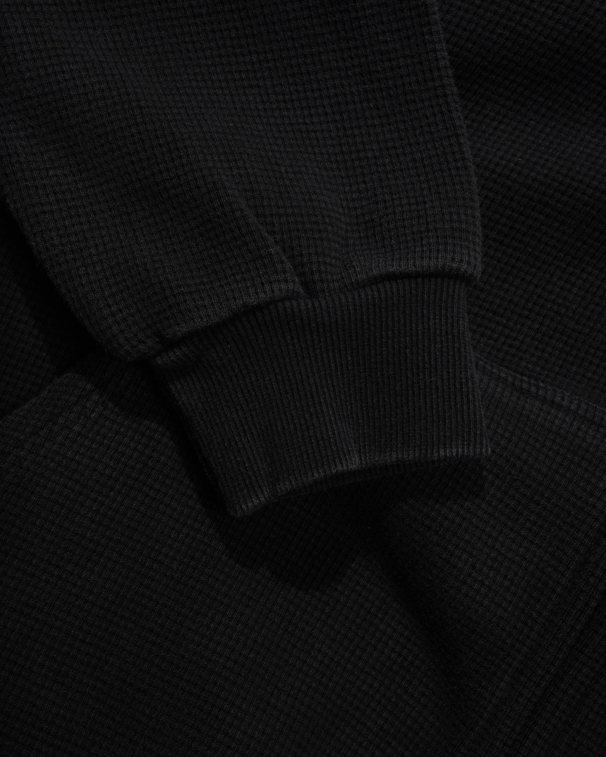 Tide Waffle Zip-Thru Hood, Washed Black
