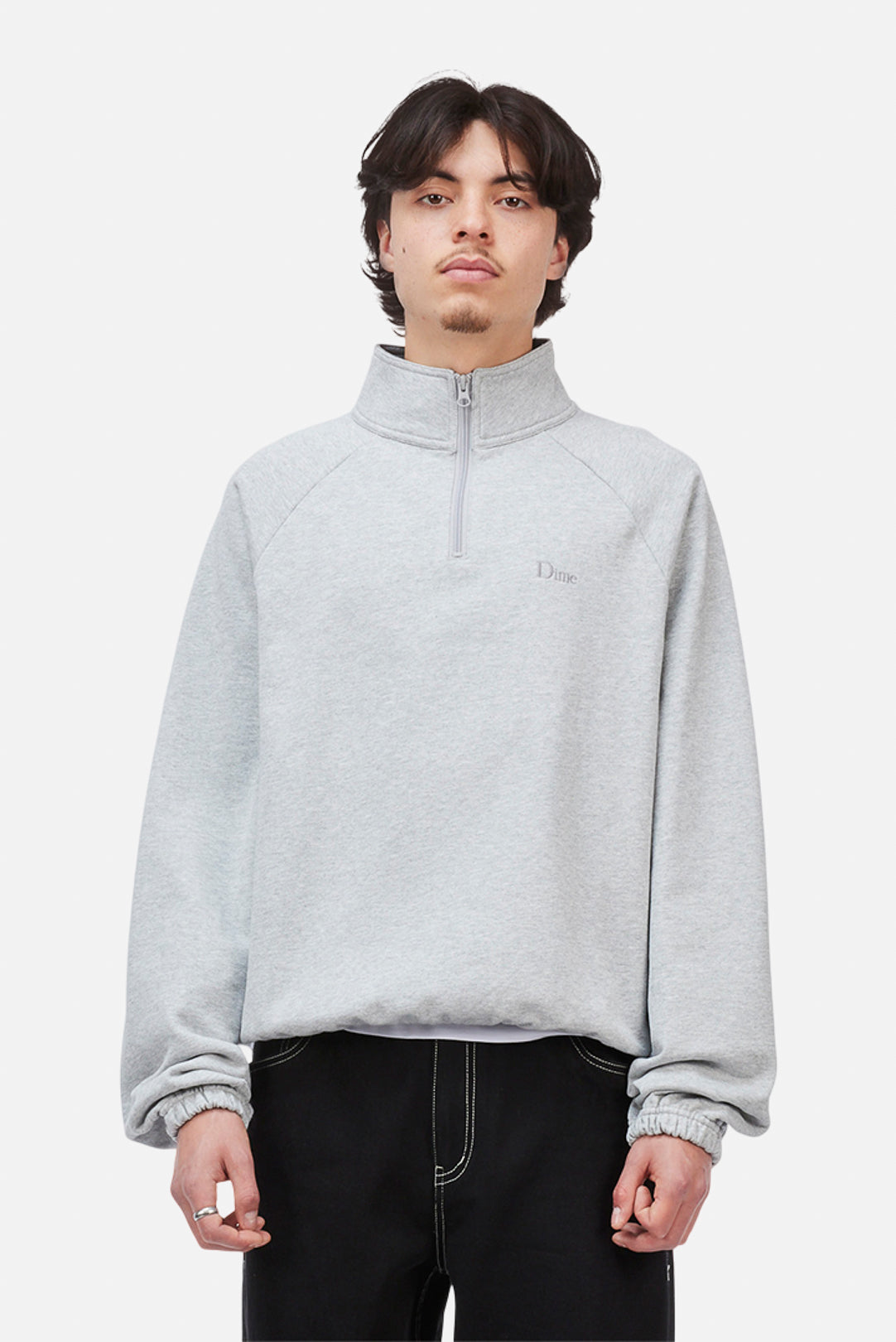 Classic Terry Quarter Zip, Heather Gray