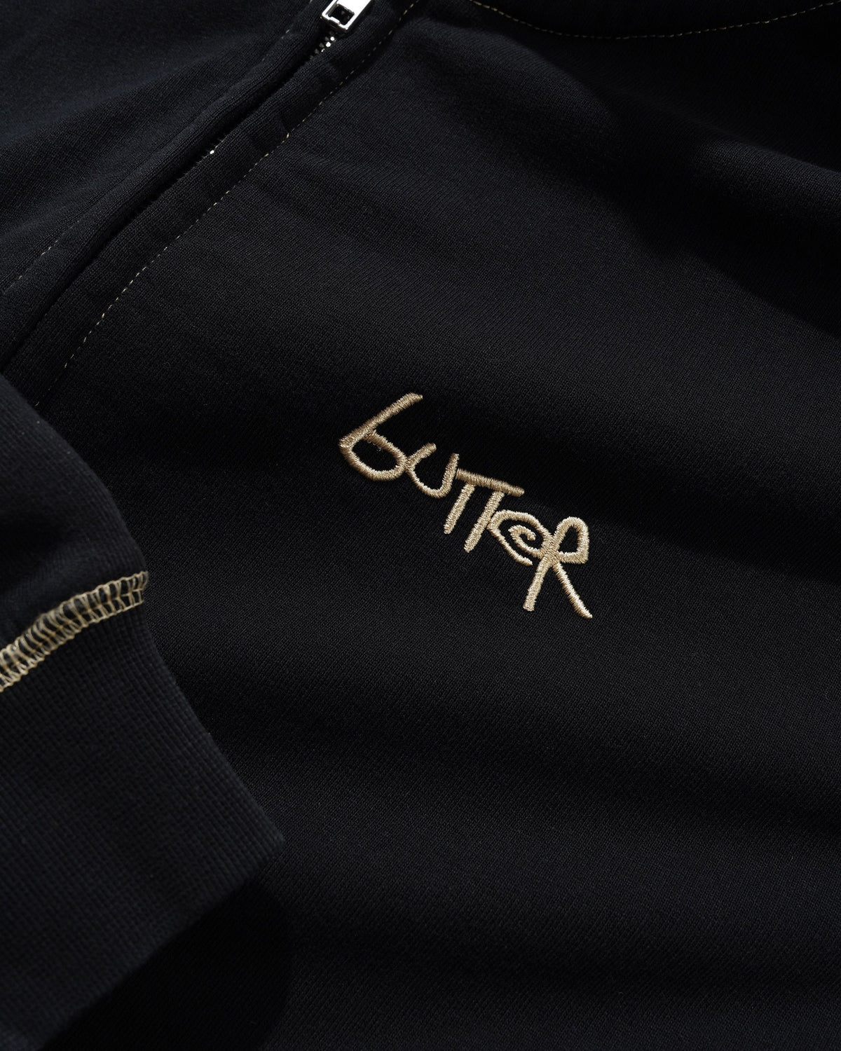 Trail Stitch Zip-Thru Hood, Washed Black
