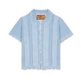 Womens Translucent Doily Top, Light Blue