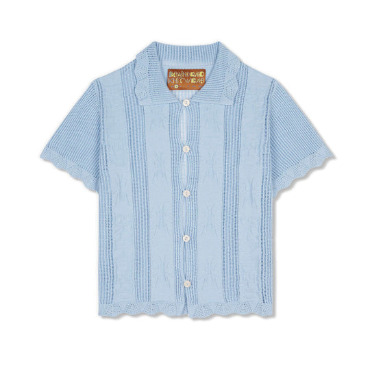 Womens Translucent Doily Top, Light Blue