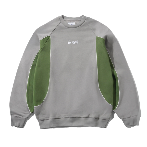 Butter Goods Tread Crewneck, Concrete / Moss