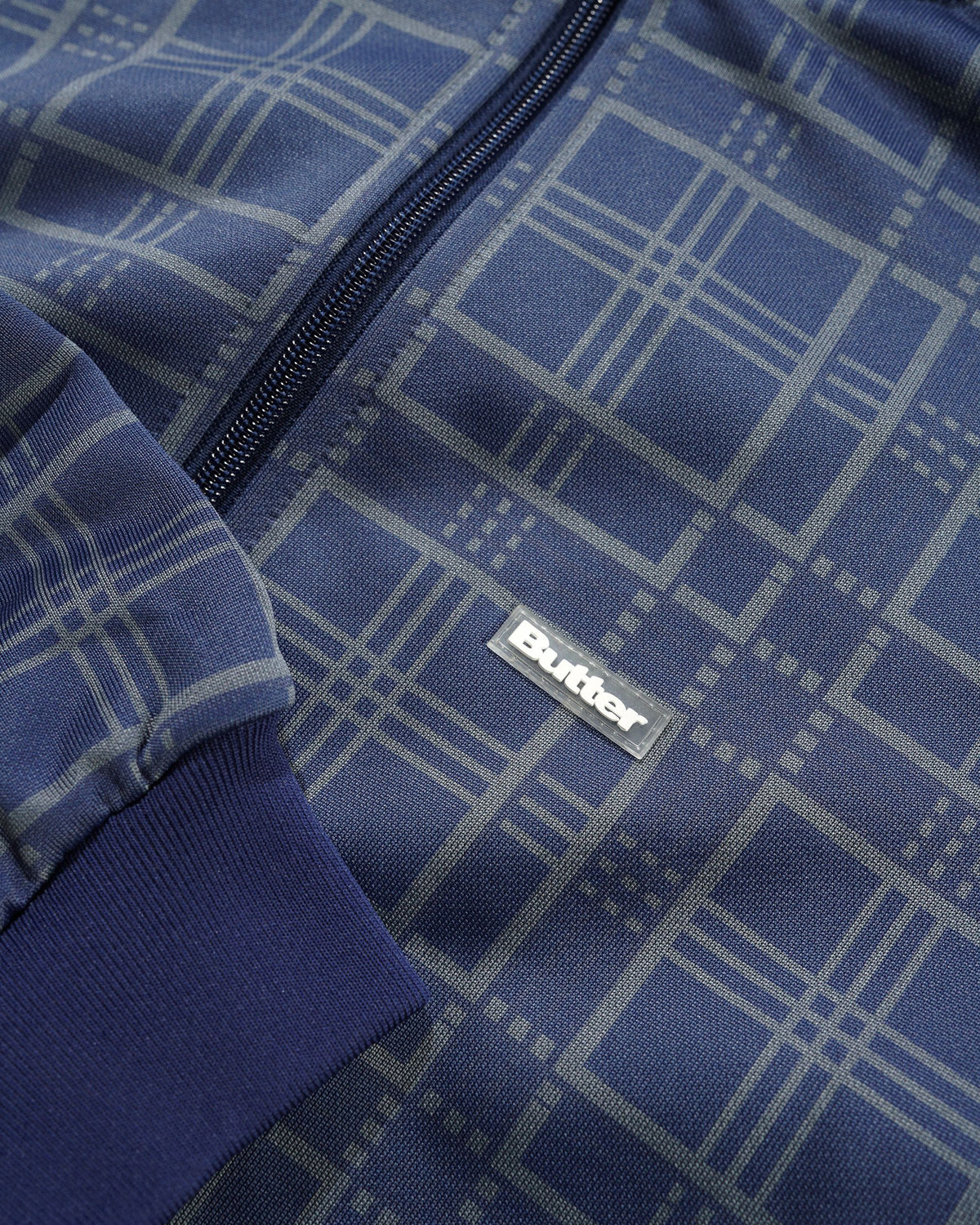 Tricot Jacket, Navy Plaid