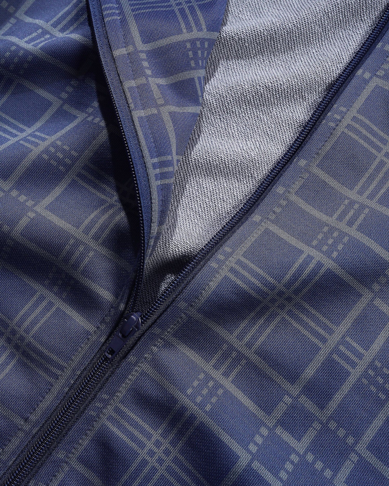 Tricot Jacket, Navy Plaid