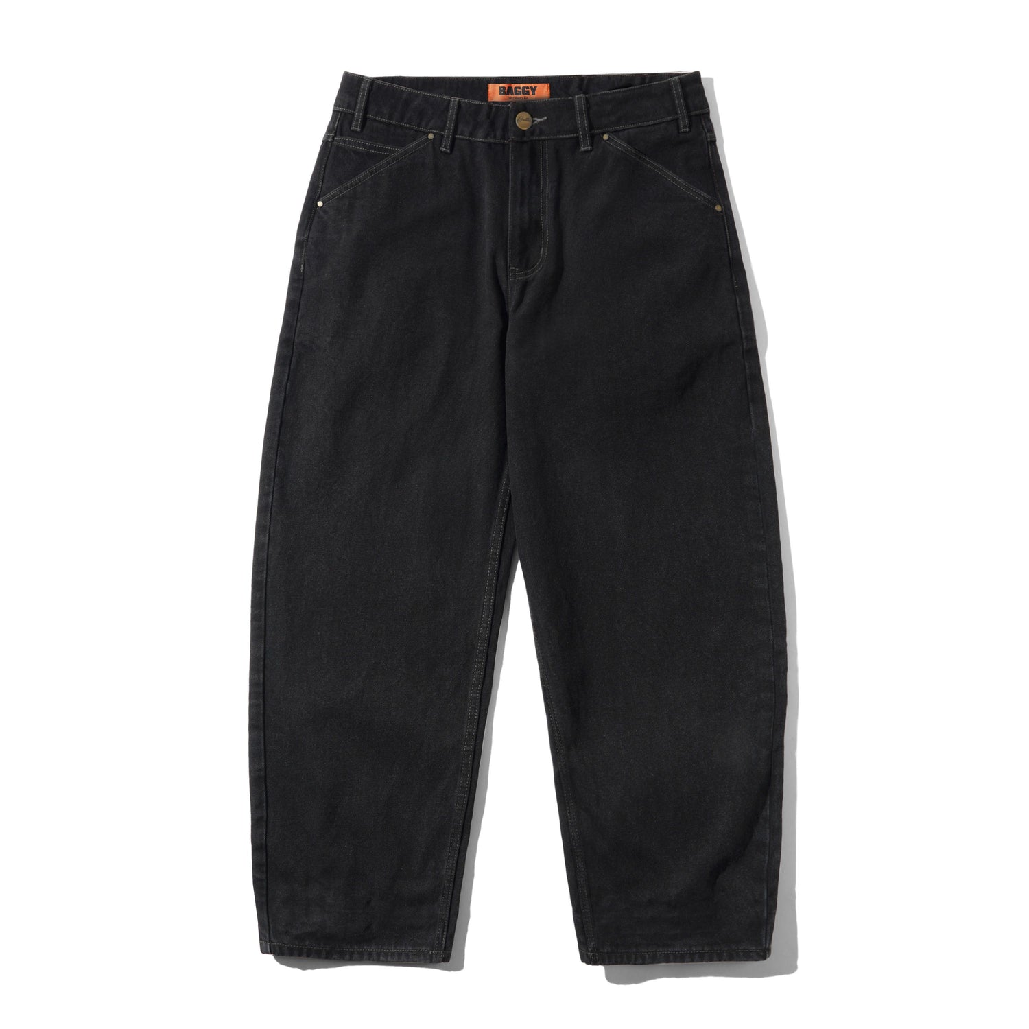 Trim Denim Jeans, Rinsed Black