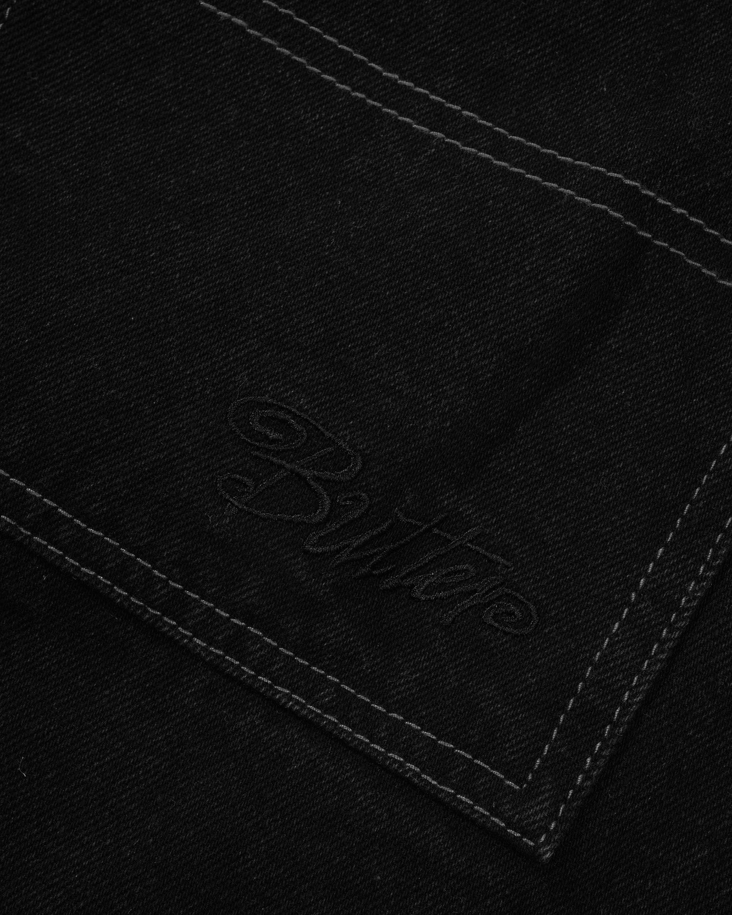 Trim Denim Shorts, Rinsed Black