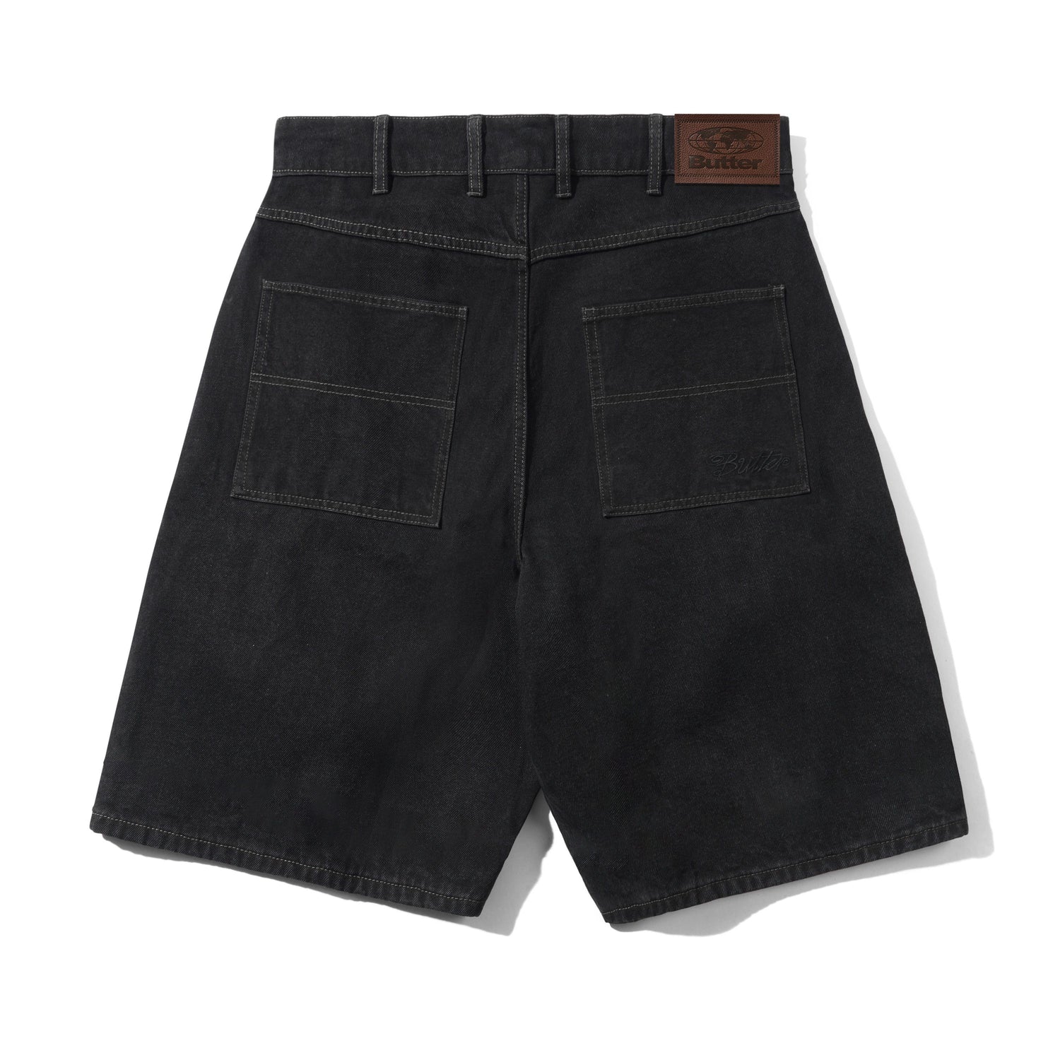 Trim Denim Shorts, Rinsed Black