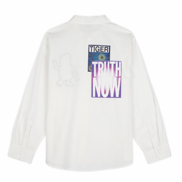 Brain Dead Truth Now Seersucker Shirt, White