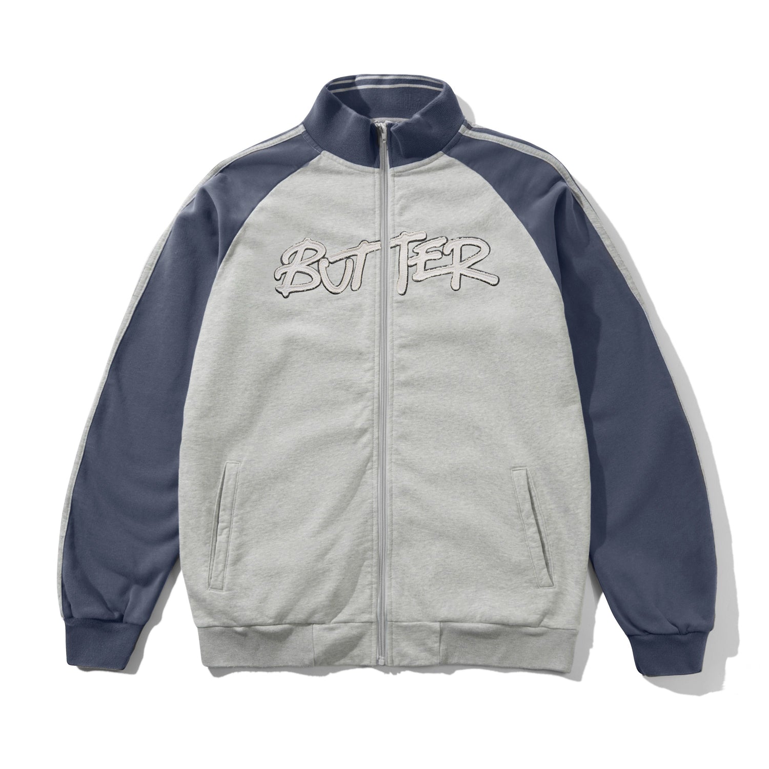 Tunnel Fleece Track Jacket, Ash / Navy