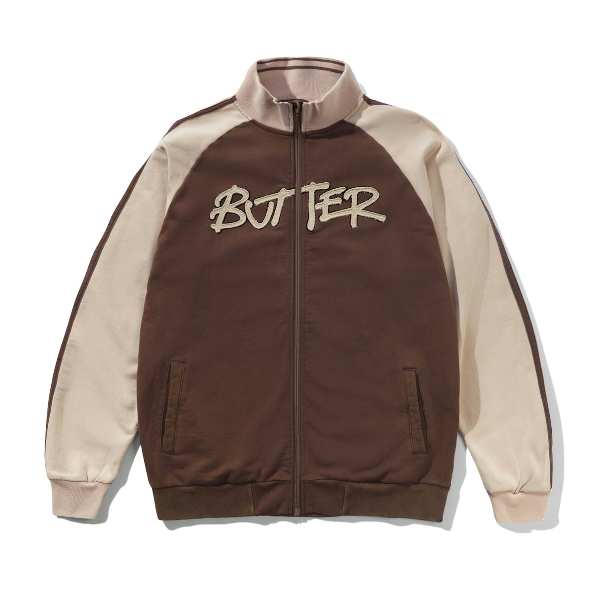 Tunnel Fleece Track Jacket, Chocolate / Beige