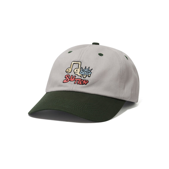 Turtle 6 Panel Cap, Light Grey / Seaweed