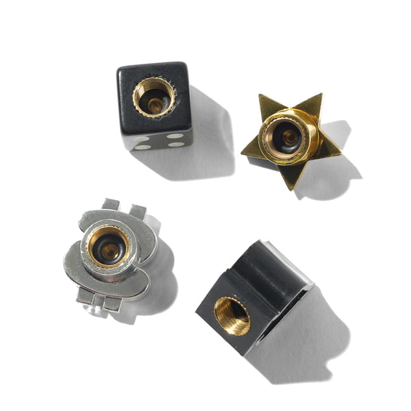 Cash Only Tyre Valve Cap Set, Black
