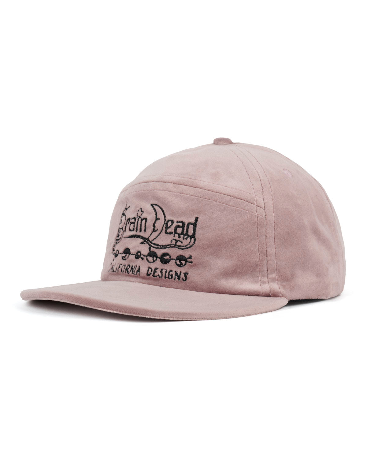 Velveteen Curved Front 6 Panel Hat, Pink