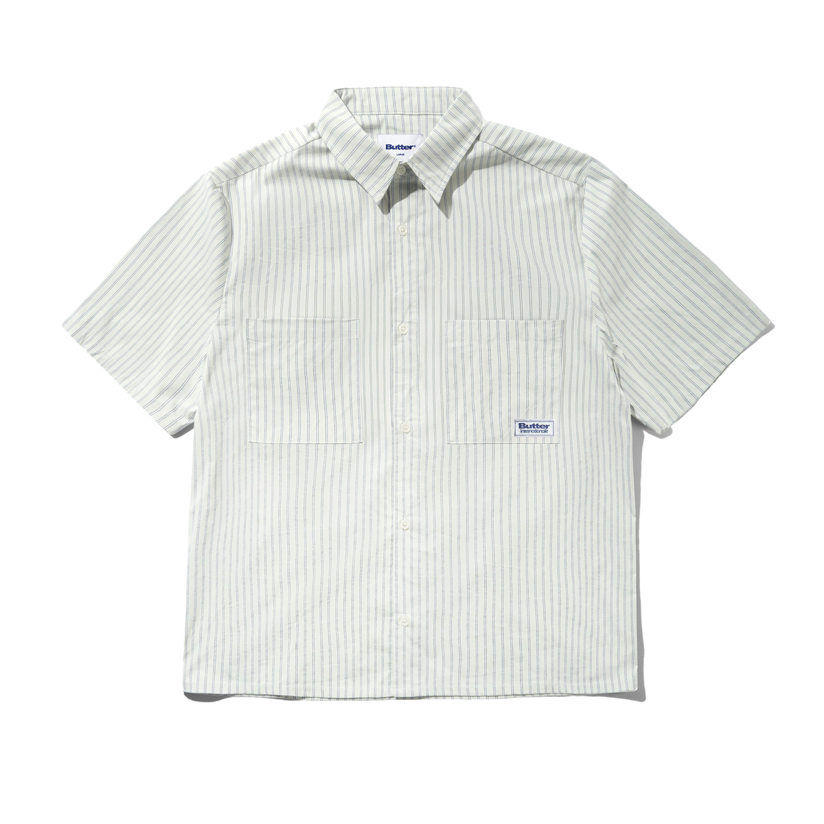 Vertical Stripe S/S Shirt, Dull Mint