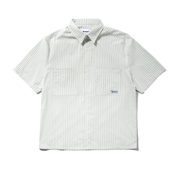 Butter Goods Vertical Stripe S/S Shirt, Dull Mint
