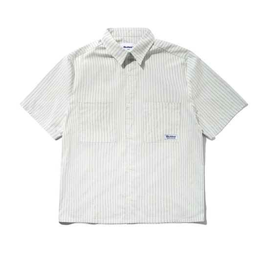 Vertical Stripe S/S Shirt, Dull Mint