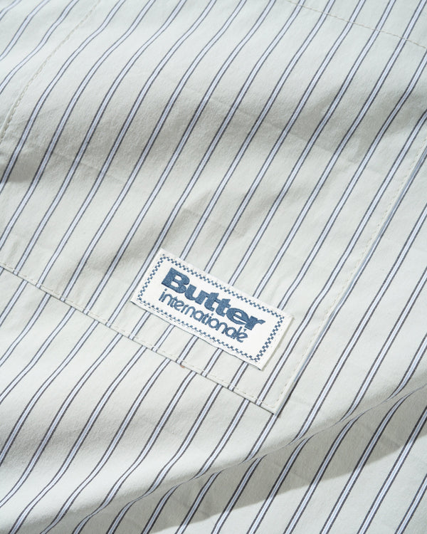 Butter Goods Vertical Stripe S/S Shirt, Dull Mint