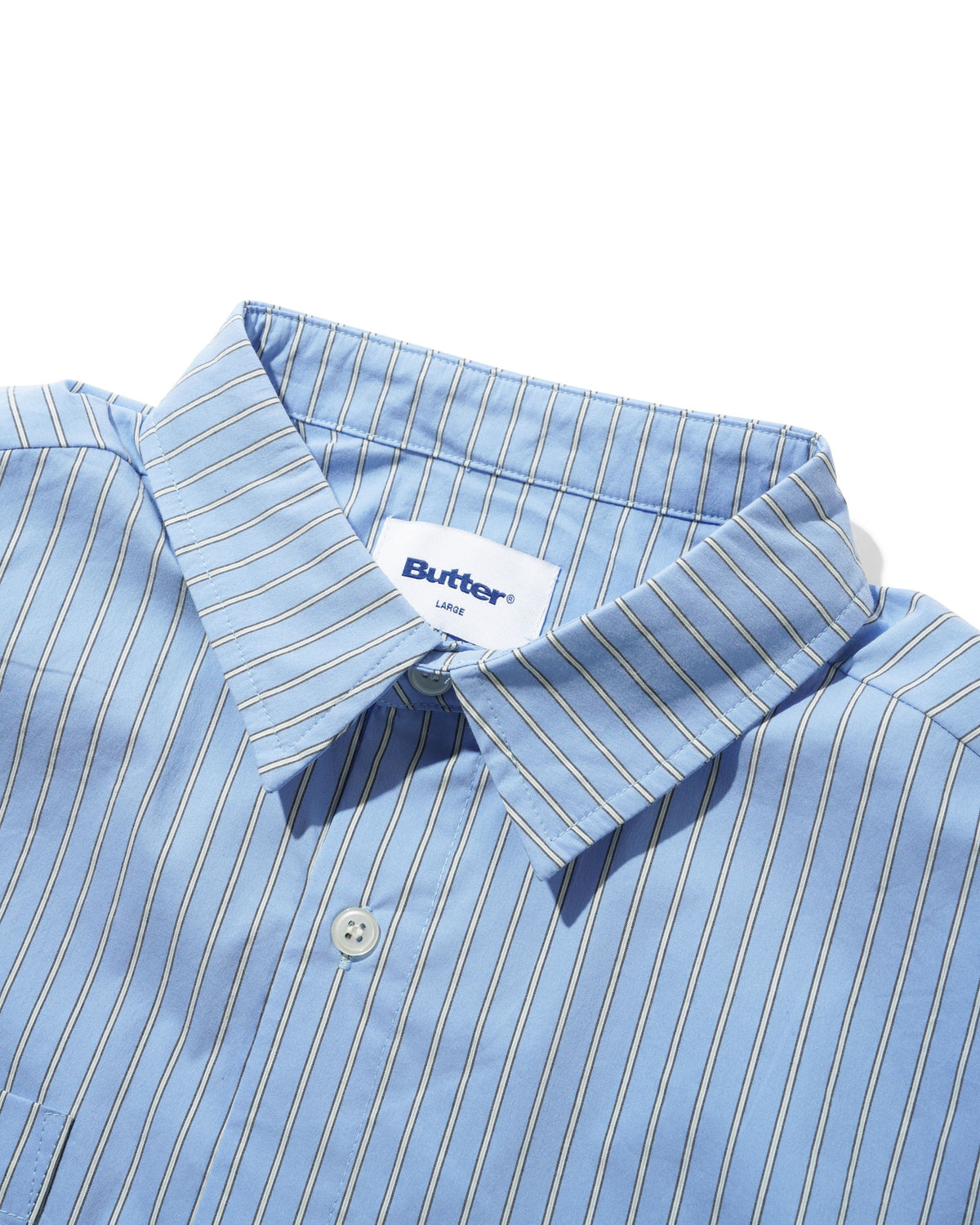Vertical Stripe S/S Shirt, Sky Blue