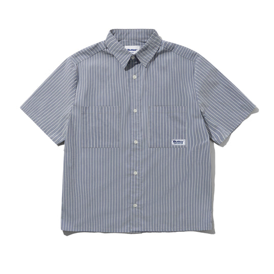 Vertical Stripe S/S Shirt, Stone Blue