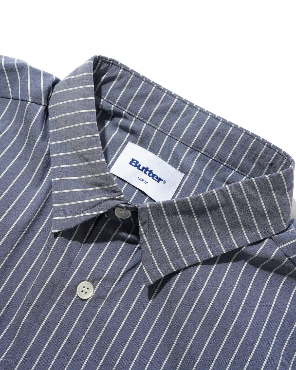 Vertical Stripe S/S Shirt, Stone Blue