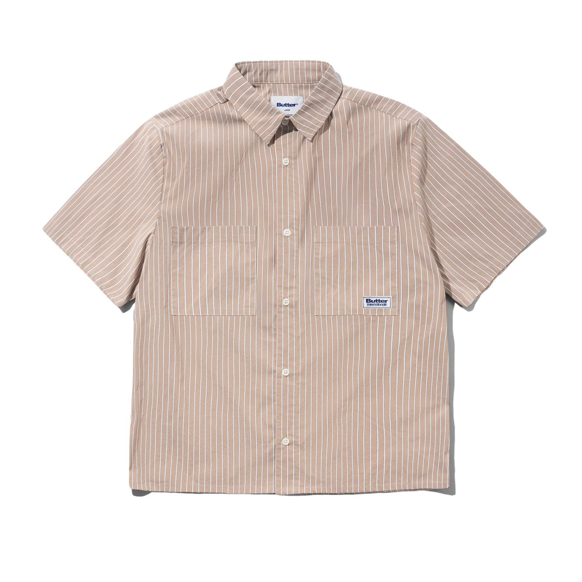 Vertical Stripe S/S Shirt, Tobacco
