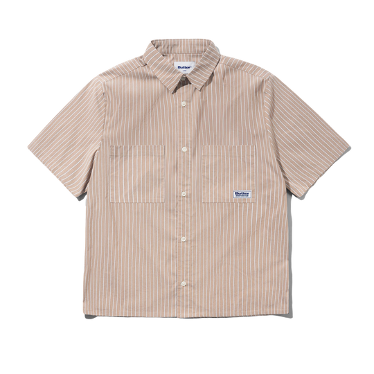 Vertical Stripe S/S Shirt, Tobacco