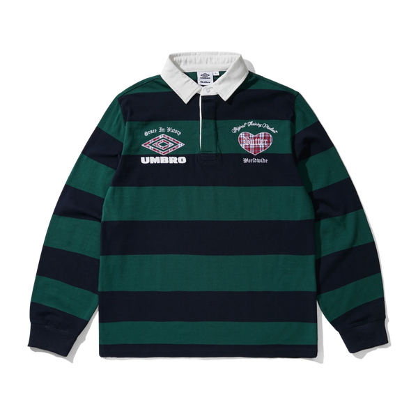 Butter Goods Victory Rugby Polo, Navy / Forest