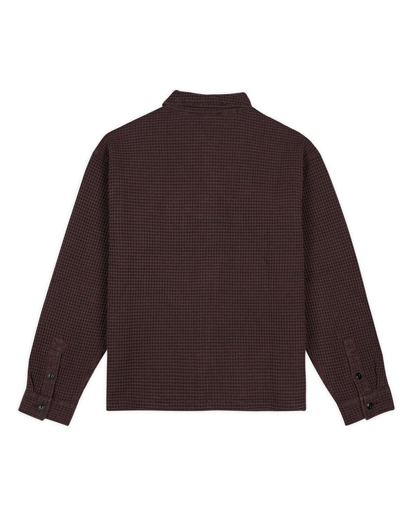 Brain Dead Waffle Button Front Shirt, Chocolate