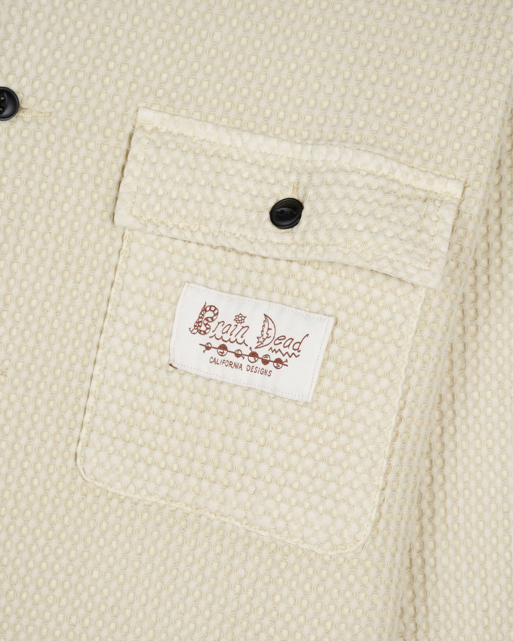 Waffle Button Front Shirt, Tan