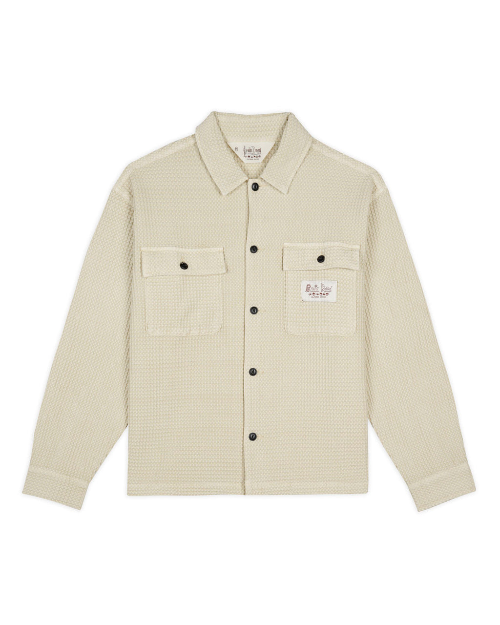 Waffle Button Front Shirt, Tan