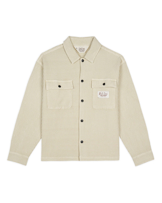Waffle Button Front Shirt, Tan