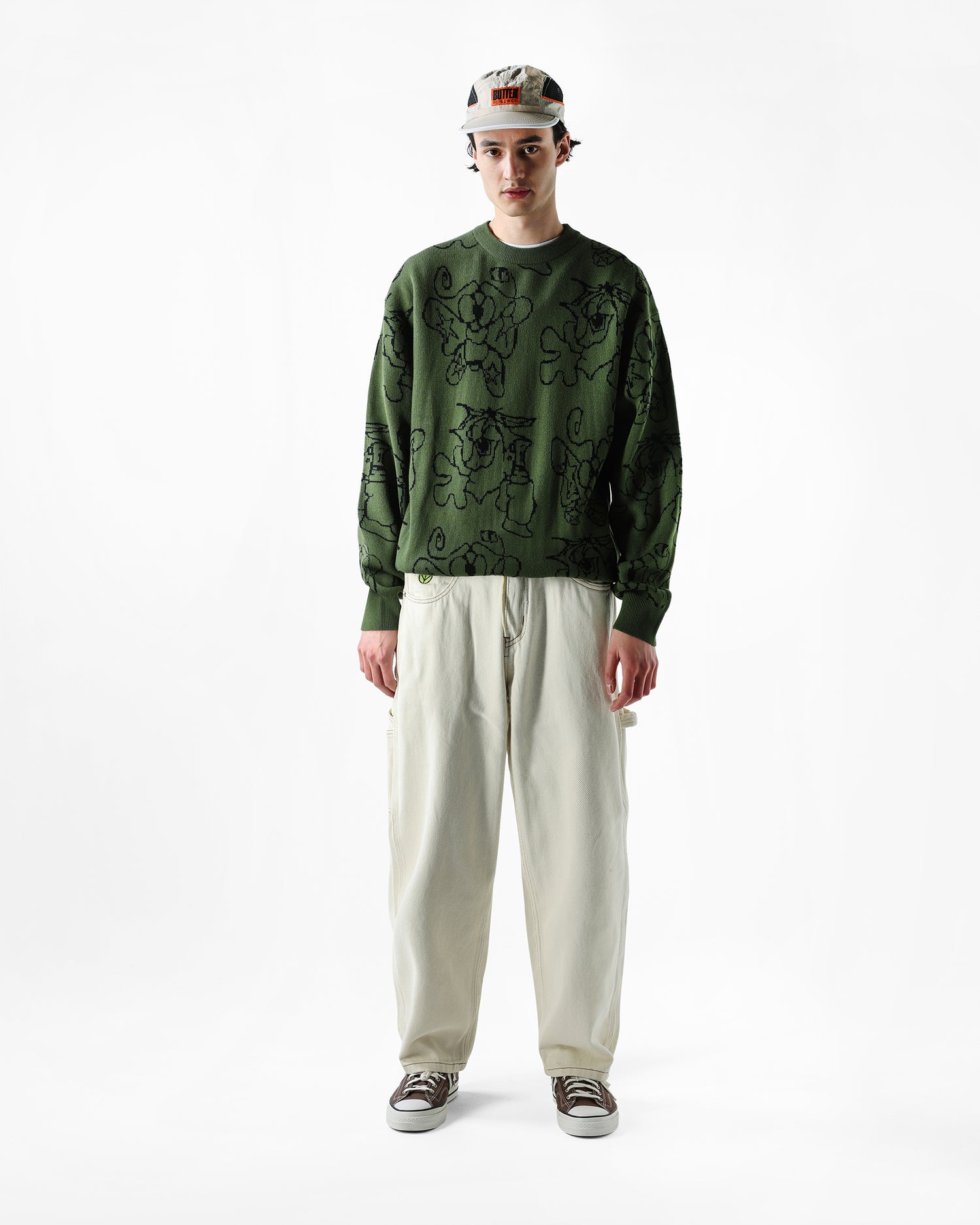 Spray Knit Sweater, Forest