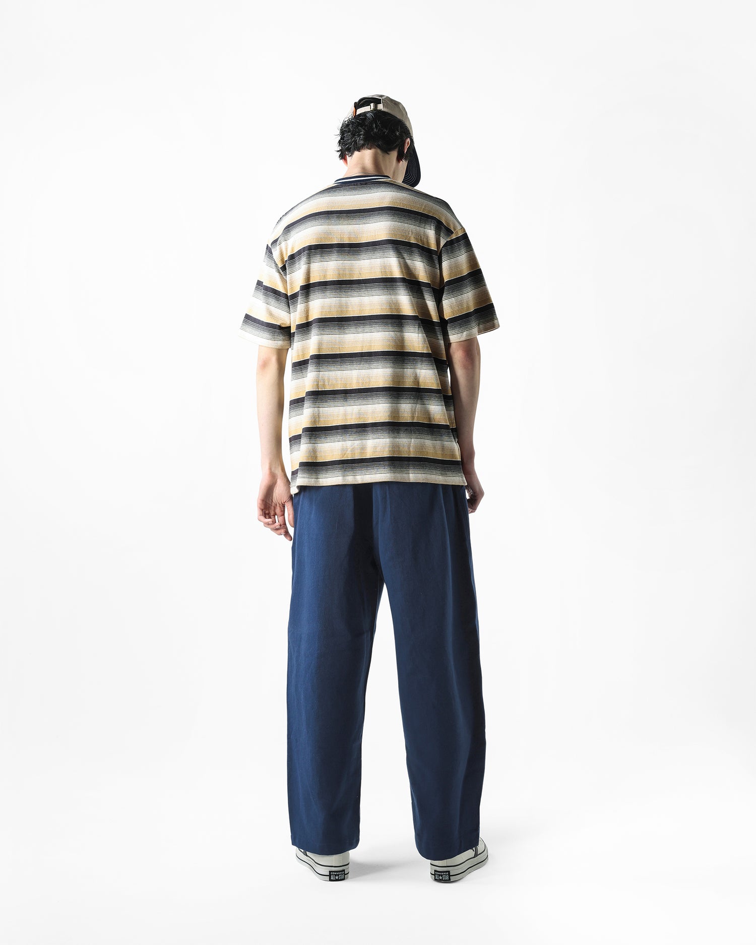 Internationale Striped Tee, Black / Wheat