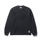 Waffle L/S Top, Washed Black