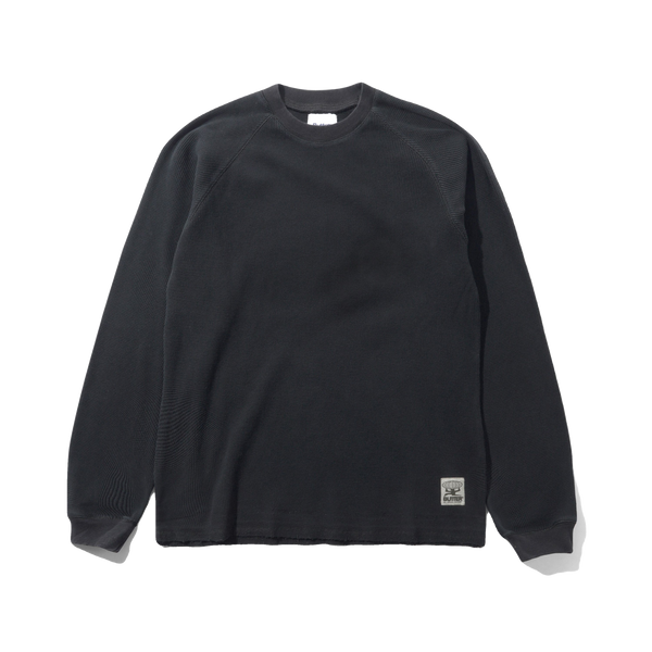 Butter Goods Waffle L/S Top, Washed Black
