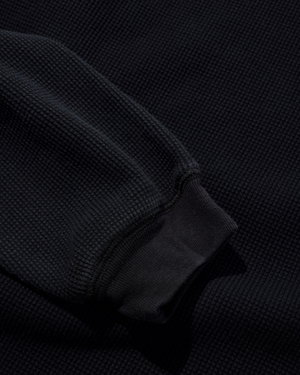 Waffle L/S Top, Washed Black